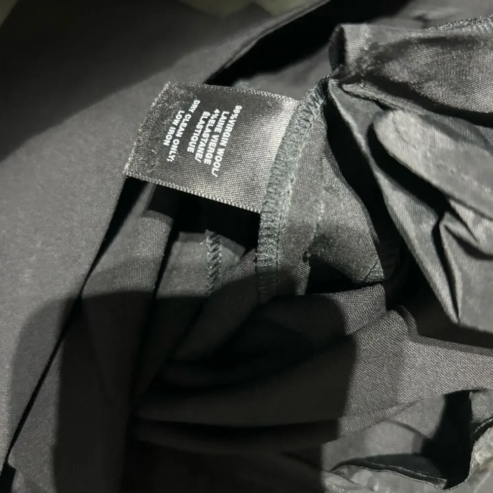 Lafayette 148 Black Wool Straight‎ Leg Irving Dress Pants Size 8